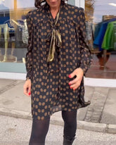 Polka Dot långärmad klänning